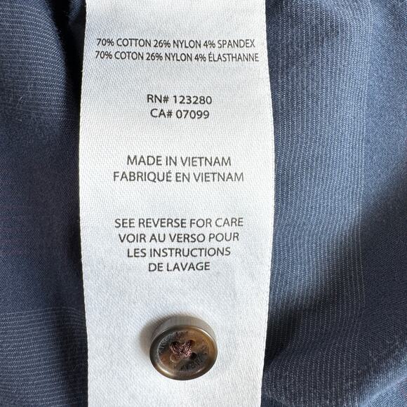 Travis Mathew Mens Short Sleeve Button Shirt Size L Stripe Lightweight Gray - Picture 5 of 7